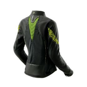 Giacca moto donna REBELHORN JAX nera/grigia/gialla fluo