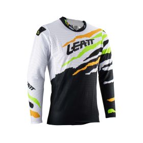 Maillot motocross LEATT Moto 5.5 UltraWeld Tiger orange vert filet élastique