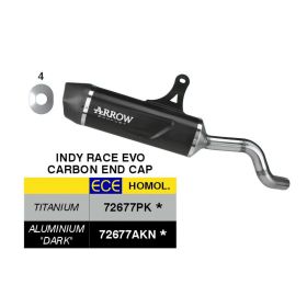 ARROW Slip-On Auspuff genehmigt Indy Race EVO schwarz Alu-CarbonCap CF Moto 700MT