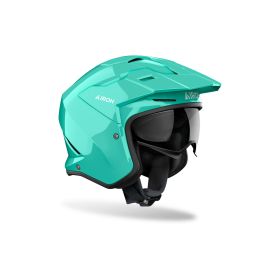 Casque Jet Trial AIROH Kombakt Vert D'Eau Brillant