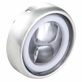 SIP PERFORMANCE LED Headlight 115 mm 12V DC in silver aluminum European approval
