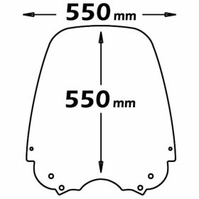 ISOTTA Grand Pare-brise 550x550mm avec supports de montage inclus pour APRILIA