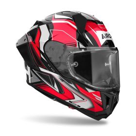 Casco Integrale AIROH GP 800 Must Rosso Nero Bianco Lucido
