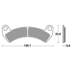 Plaquettes de frein SBS 954SI tout-terrain en composé fritté pour POLARIS RZR XP TURBO 925
