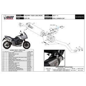 MIVV Oval Carbon homologierter Slip-On-Auspuff für TRIUMPH Tiger 1050