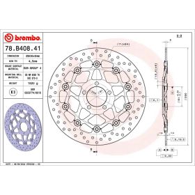 BREMBO Floating Brake Disc 78B40841 Gold Series Stainless Steel D.300 TH 5mm 5 Holes