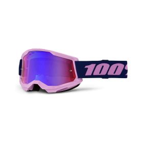 Masque de motocross 100% STRATA 2 Violet Rouge/Verre Miroir Bleu