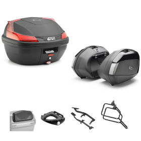 GIVI BLADE Top Case Kit V35 TECH Black Red/Smoked 37/35L for YAMAHA