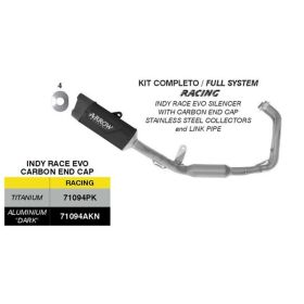 ARROW Indy Race EVO complete exhaust black aluminum for Yamaha MT-07