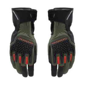 ACERBIS CROSSOVER WP Winter Motorradhandschuhe Genehmigt Wasserdicht Grün Schwarz
