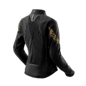 REBELHORN JAX Damen Motorradjacke Schwarz/Gold