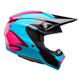 Casque motocross BELL Moto-10 Spherical Fluid bleu clair rose