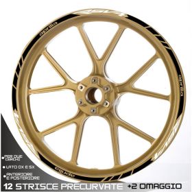 RIM WHEEL STICKERS SPORT WHITE BLACK FOR APRILIA 1000 RSV4 R APRC