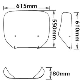 ISOTTA High Windscreen Light Smoke 610x615mm for BMW K 1200 LT