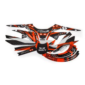 Kit de graphismes Stage6 Orange Deco pour Derbi X-treme 2011-2017