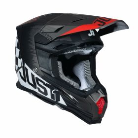 Casco Motocross JUST1 J22-F FLAGMAN rosso/titanio/nero