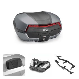 GIVI MAXIA 5 Topcase-Kit Graphit Rot 58L für YAMAHA TRACER 7 GT