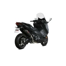 MIVV Échappement Complet Noir Ovale avec Embout en Carbone pour YAMAHA T-Max 560 2020-2021