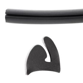 Stirsce listello pedana Repro Teile in gomma 3000x10mm nero per Vespa 125 V1-33