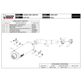 MIVV Oval Slip-on Auspuff homologiert aus Edelstahl für HONDA CBR 1000 RR