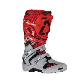 Stivali moto LEATT Moto 5.5 FlexLock Enduro JW22 rosso grigio chiusura SideLock