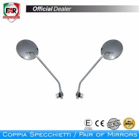 Coppia specchietti manubrio omologati FAR 0989/0990 cromo universali