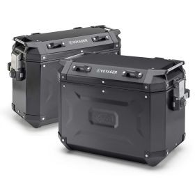 Paire de valises latérales KAPPA K’VOYAGER aluminium noir 48/37L
