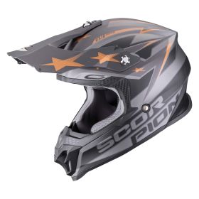 Casco motocross Scorpion EXO VX-16 EVO AIR Patriot argento rame