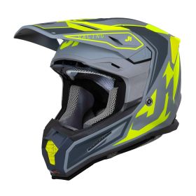 Casco Motocross JUST1 J22-F TALENT giallo fluo/grigio opaco