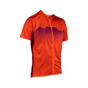 LEATT Trail 3.0 Maillot Moisturecool VTT Rouge Brillant Ajusté à Long Zip
