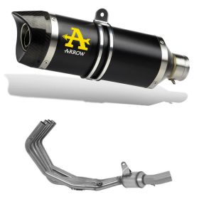 ARROW Street Thunder Aluminium-Dunkelauspuff mit Carb-Ende und Sammler für YAMAHA XJ6