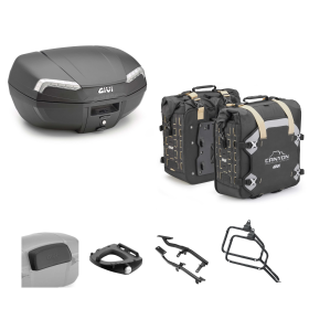 Kit GIVI bauletto RIVIERA TECH borsa CANYON nero fumè 46/35L per HONDA