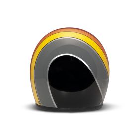Jet Helm Cafe Racer DMD RETRO Curve Grau Rot Gelb