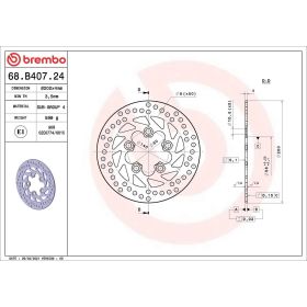 Disco freno fisso BREMBO 68B40724 serie oro D.200 spessore 4mm 5 fori per KYMCO