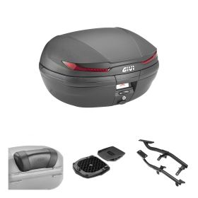 Kit topcase GIVI V45 ARENA noir rouge pour SUPER SOCO CPX