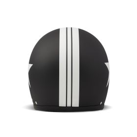Jet Helm Cafe Racer DMD RETRO Star Schwarz Weiß Matt