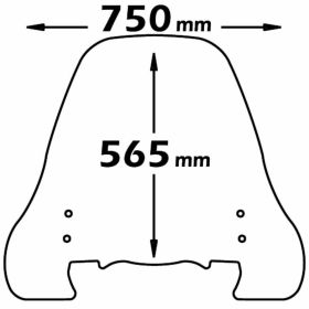 ISOTTA Hohe Windschutzscheibe 565x750mm für PEUGEOT v-clic