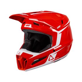 Casco motocross LEATT Moto 3.5 rosso bianco con maschera 3.5