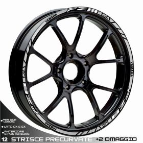 RIM WHEEL STICKERS SPORT WHITE SILVER FOR FZ8 FAZER 8 800 NAKED