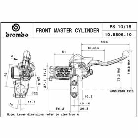 BREMBO 10B89610 vordere Bremsenpumpe axial silber verstellbarer Hebel