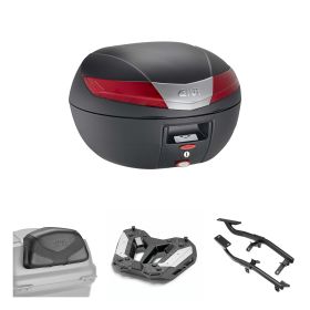 GIVI V40 Top Case Kit Black Red 40L for ZONTES 703F ADVENTURE