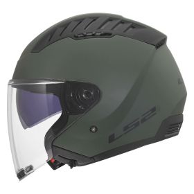 Casco jet LS2 OF600 COPTER II SOLID verde militare