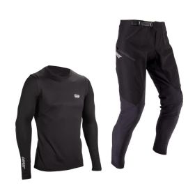 LEATT 1.0 Kinder MTB-Anzug Schwarz Mesh und aerodynamische Hose