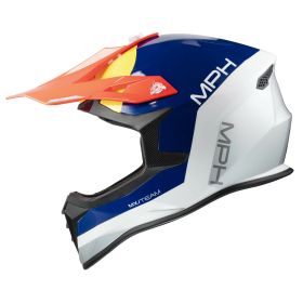 Casco Motocross MPH JUMPER MX Square Blu Scuro Argento