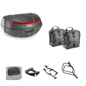 GIVI V49 AIR Top Case Kit CORIUM Bag Black Orange 49/16L for YAMAHA