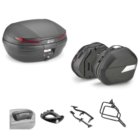 GIVI ARENA Top Case Kit WL900B Schwarz Rot 45/25L für SUZUKI DL V STROM