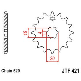 JT Sprocket 520 Pas 11 Dents JTF421.11