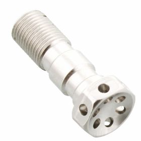 Boulon double banjo JMT M10x1 en aluminium racing argent