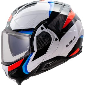 Casque Modulaire Reversible LS2 FF910 ADVANT II Triple Blanc Brillant Bleu Rouge