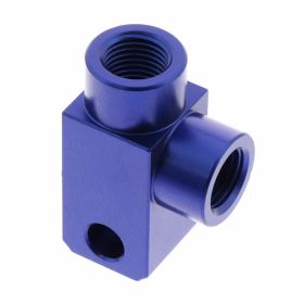 Sdoppiatore tubo freno 2 vie 90 gradi foro TYP812 M10x1 blu